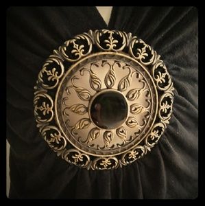 Beautiful Black Bejeweled Medallion Halter Top